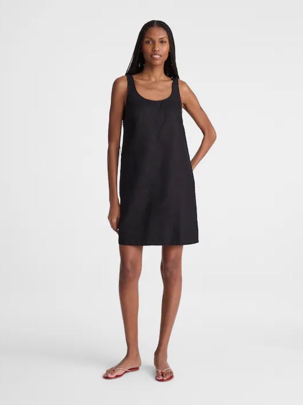🆕 Madewell Scoopneck Mini Shift Dress in 100% Linen